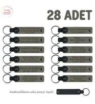 Kül Gri & Siyah, Emlakçılara Özel Anahtarlık, Müşterilerinize Hediyelik Promosyon, 28' li Set