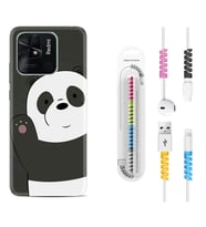 Xiaomi Poco X3 Pro M4 Pro X4 Pro C40 10C Kılıf Kablo Koruma Spiral Silikon Hello Panda 1709