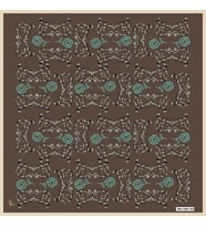 Barok Desen Black Seri Twill Eşarp Eşarp Askısı ile Birlikte 90x90 cm Koyu Vizon