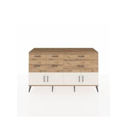 Kronos Konsol Tek Raflı 6 Çekmeceli 4 Kapaklı 176x59x99 Çam-Aytaşı/Çam