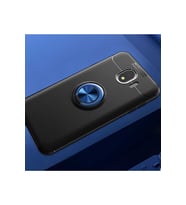 Samsung Galaxy J4 Uyumlu Kılıf Zore Ravel Silikon Kapak (Siyah-Mavi)