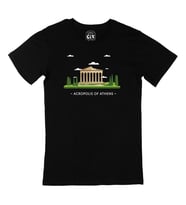 Atina Akropolis Siyah Tişört