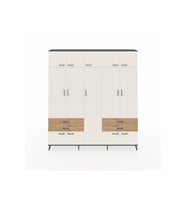 Arges Dolap 12 Raflı 4 Çekmeceli 2 Askılı 220x30x243 Antrasit-Aytaşı/Çam