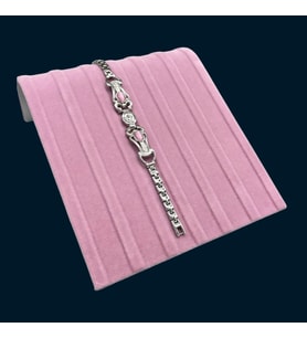Süet Kumaş Pembe Renk 23/16 Cm Bileklik Künye Standi (A.Pembe)