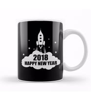 Happy New Year Rocket 2018 Year of the Dog Kupa Bardak Porselen