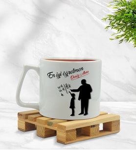 BK Gift Kişiye Özel Öğretmenler Günü Middle Beyaz Kupa Bardak- 6, Öğretmene Hediye, Öğretmenler Günü