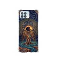 PrintiFy Oppo Reno4lite ile Uyumlu Simya Serisi Kozmik Denge Tasarımlı Uv Baskılı Köşe Korumalı Antişok Kılıf