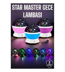 Mey İthalat® Mavi ve Mor Işıklı Projeksiyon Lambası
