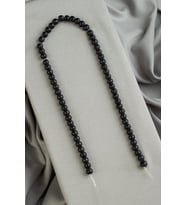 Oniks Doğal Taş Parlak Siyah Küre Kesim 6mm Dizi [AB+]