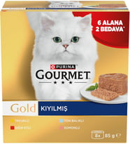 Gold Kıyılmış Somonlu Yaş Kedi Maması Multipack 85 gr. (8 Al 6 Öde)