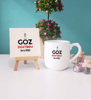Göz Doktoru Kupa Bardak Oval Dekoratif Taş Baskı