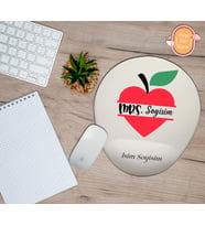 Kişiye Özel Mrs (Bayan) Yazılı Kalp Temalı Mouse Pad Bilek Destekli