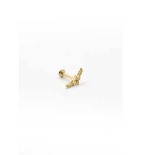 Gold Ay Yıldız Tragus & Helix Piercing – Şık Tasarım, Anti Alerjik, Kararma Yapmaz