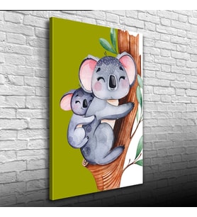 Haki ve Gri Tonlarda Okaliptus Ağacın Kuala Kanvas Tablo 50 x 70