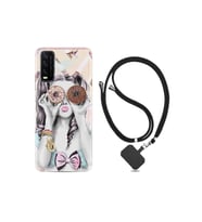 Vivo Y20 Kılıf Desenli Silikon Boyun Askılı Donut Girl 1408
