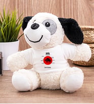 Kişiye Özel Boğa Burcuna Hediye Peluş Köpek (Beyaz)