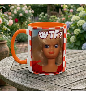 Retro Barbie Renki Tasarım Porselen Kupa