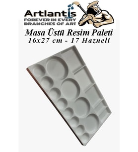 Masa Üstü Resim Paleti 1 Adet 17 Hazneli Boya Paleti 16X27 cm Sanatsal Boyalar İçin Palet Akrilik Boya Yağlı Boya Guaj Boya