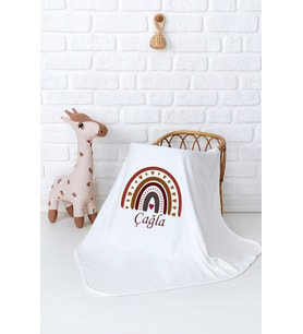 Pia Baby Premium %100 Pamuk Çift Kat Penye Bebek Battaniyesi 80x80 cm 5035-11 (Krem)