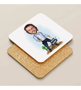 Kişiye Özel Aksiyon Sever Erkek Karikatürlü Bardak Altlığı