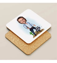 Kişiye Özel Aksiyon Sever Erkek Karikatürlü Bardak Altlığı