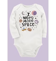 Organik Baskılı Pamuklu Unisex Bebek Body UZUNE167