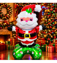 150 CM SANTA CLAUS NEW YEAR'S BALLOON DEV NOEL BABA FOLYO BALON VİTRİN YILBAŞI AĞACI YILBAŞI BALONU
