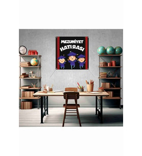 Mezuniyet Hatırası Temalı Fotoğraf Panosu Branda 100x100