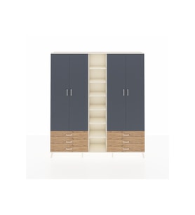 Arges Dolap 13 Raflı 6 Çekmeceli 2 Askılı 220x30x243 Aytaşı-Antrasit/Çam