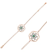 pilelistore 925 Ayar Gümüş Rose Yaşam Çiçeği Bileklik