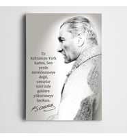 Atatürk Kahraman Türk Kadını Kanvas Tablo
