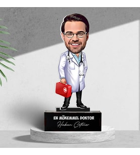 Kişiye Özel Erkek Doktor Karikatürlü Biblo