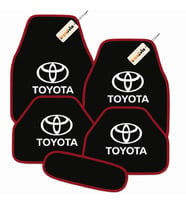 Toyota Logolu 5’li Oto Halı Paspas Takımı – Araca Uyumlu, Estetik ve Konforlu Kullanım (Siyah-Kırmızı)