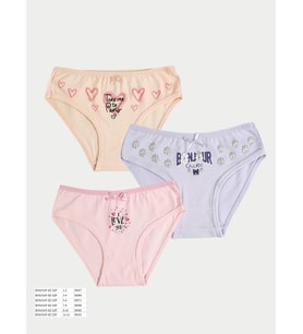 Kız Çocuk Slip Seti - 3'lü Paket - Baskılı 1 - 6 Yaş Slip - DESENLİ / 1-2 YAŞ