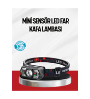 Sensörlü LED Kafa Lambası Kırmızı Beyaz Işık Ayarlanabilir