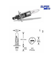 Super Light H1 Halojen Far Ampülü 12 Volt 60-55 Watt