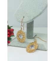 Rose Altın Kaplama Vip Seri Kararmaz Zirkon Taşlı Oval Küpe 2,5 cm