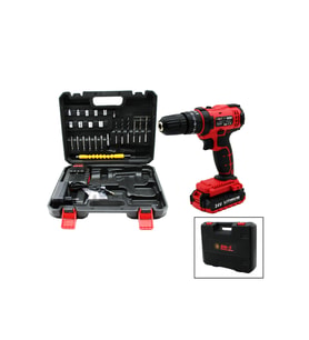 Kırmızı Renk Şarjlı Matkap Seti - 1350 RPM - Çantalı