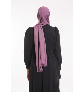 Düz Renk Cotton Seri Şal Eşarp Askısı ile Birlikte 75x200 cm Mürdüm-75x200