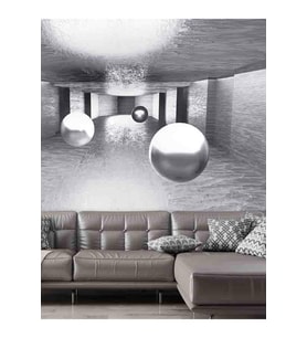 Dreamwall 3D Toplar Desenli Isı Ve Ses Yalıtımlı Sağlıklı Tekstil Duvar Kağıdı (Gümüş)