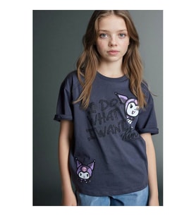 Defacto 26Y801002216 Antrasit Kız Çocuk T-Shirt G8185A8/AR1