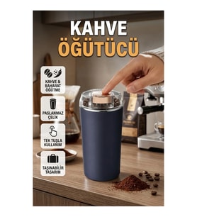 Paslanmaz Çelik Kahve ve Baharat Öğütücü Ayarlanabilir Çekim Seviyeli