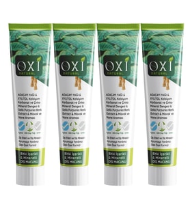 OXİ NATURAL BİTKİ İÇERİKLİ MİNERALLİ DİŞ MACUNU 75 ML. (4'LÜ PAKET)