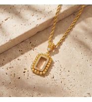Altın Kaplama İmitasyon Gram Çerçeve Kolye Ucu TGR-766 (Gold)