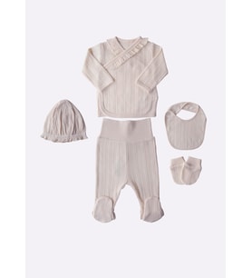 Organik Jaclin 5'li Zıbın Set Pembe
