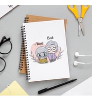 Yaşlı Çift Tasarımlı Defter Kişiye Özel