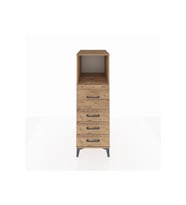 Kronos Dolap Tek Raflı 4 Çekmeceli 44x59x134 Çam-Çam