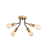 Barisal Retro Plafonyer Avize RA-AVZ- 3174-28-60 (Siyah-Gold)