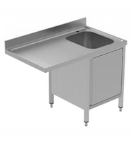 Electrolux Professional Tezgahaltı Bulaşık Makinesi İçin Dolaplı Tezgah, Tek Evyeli (400x500x250 Mm), Damlalığı Solda, 1200 Mm, Plus GLR1SSPP