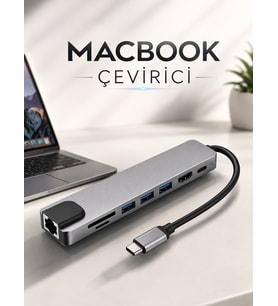 Çevirici Dönüştürücü Adaptör Macbook 3 In 1 Type-C To Hdmı USB 3.0